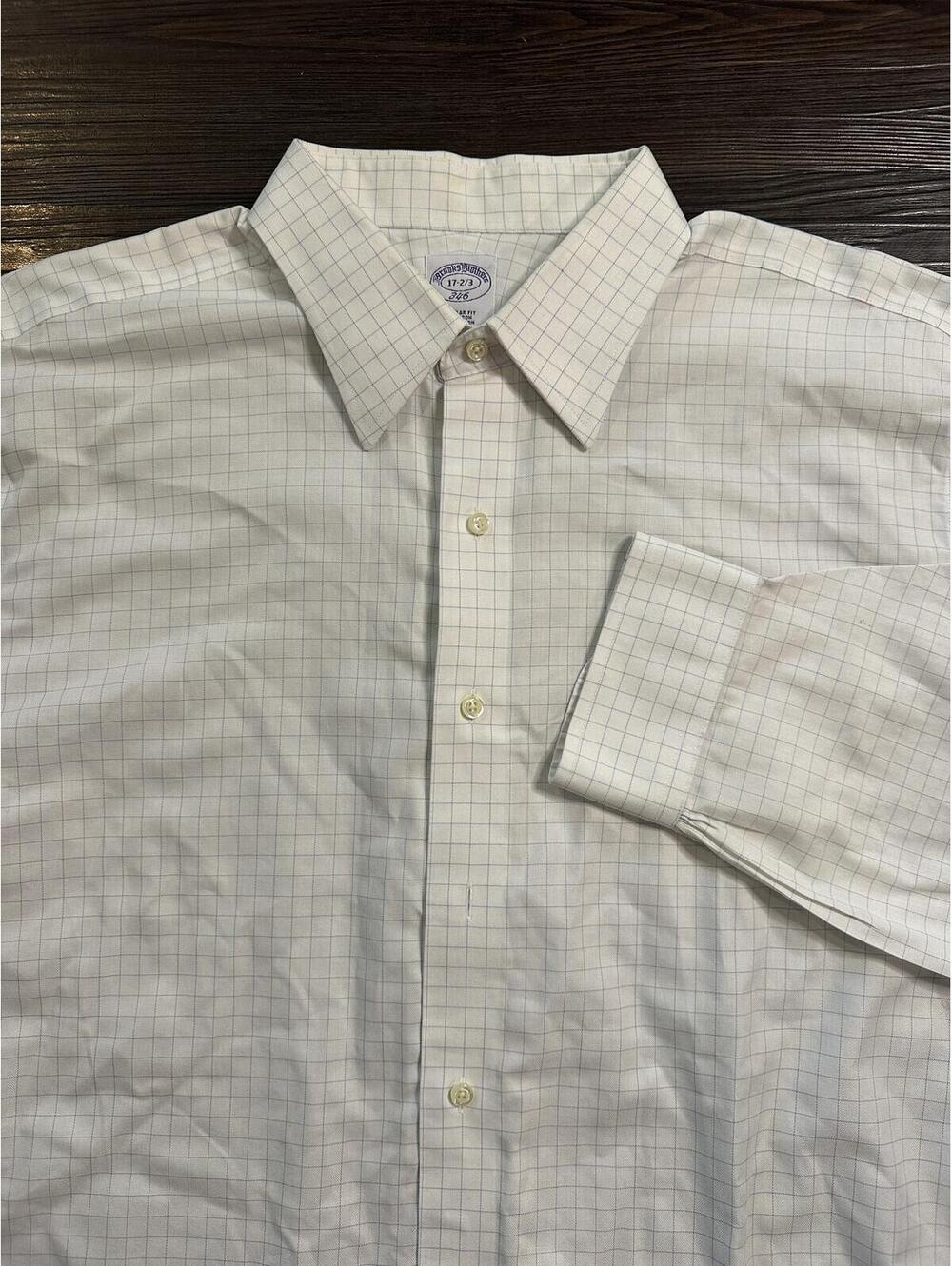 Brooks brothers 346 17 2/3 white checkered dress shirt